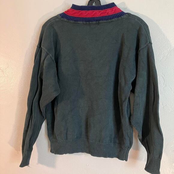 Vintage 90s John Ashford Cotton Collection V-Neck‎ Knitted Sweater - Picture 4 of 4